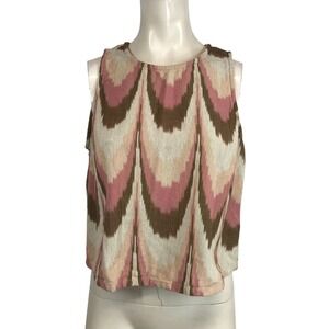 FAHERTY - WOMEN'S MEDIUM - MULTICOLOR SLEEVELESS ROUND NECK  ORGANIC COTTON TOP